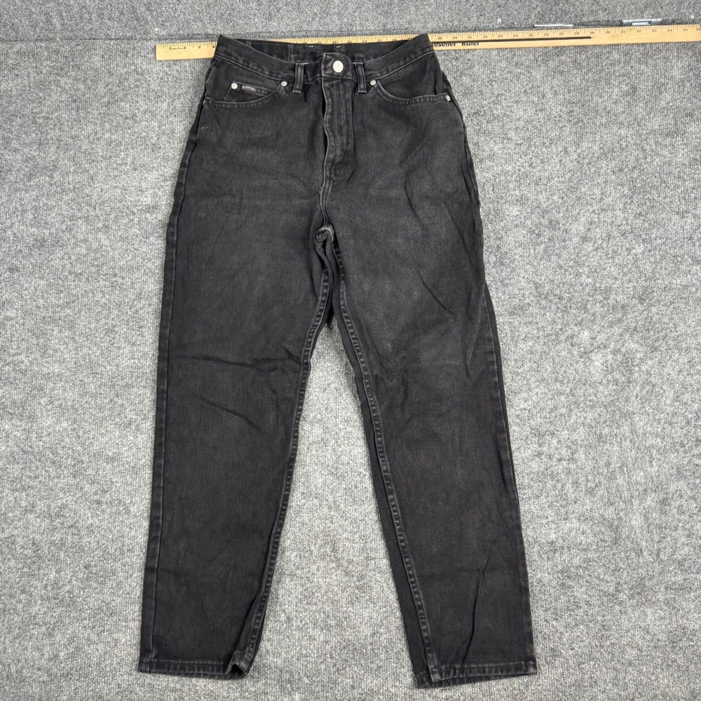 Riders Jeans Womens Size 12P Black High Waisted Tapered Mom Cotton Denim USA